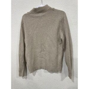 Eddie Bauer Men's Tan Cable-Knit Pullover Sweater Med Mock Neck